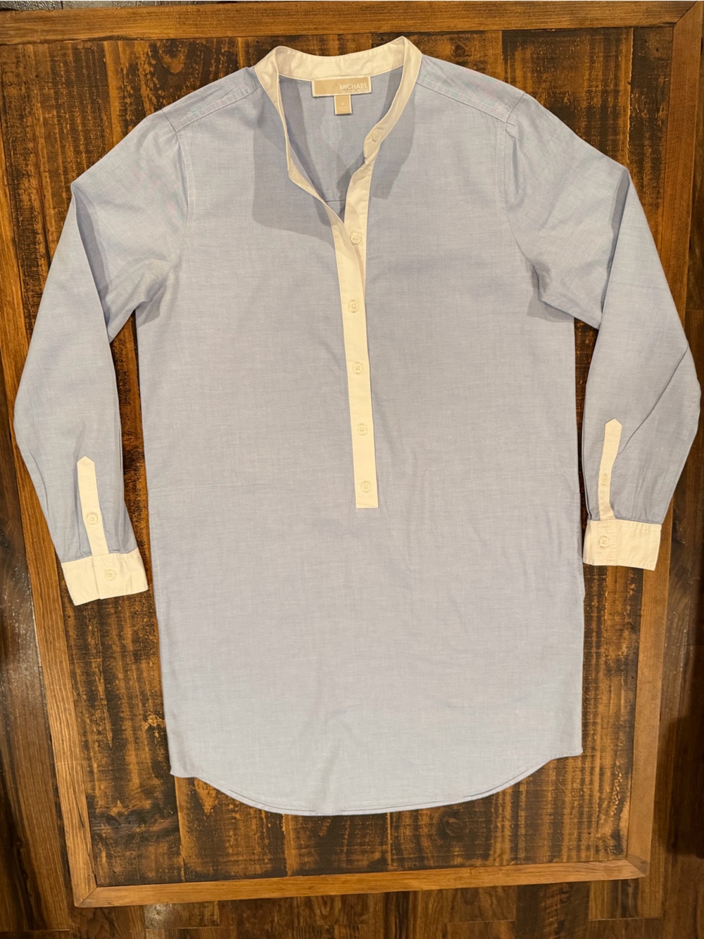 Michael Kors Light Blue Tunic Dress with white Trim